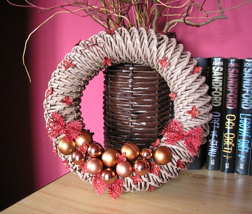 Vánoční věnec (měděná + červená)3