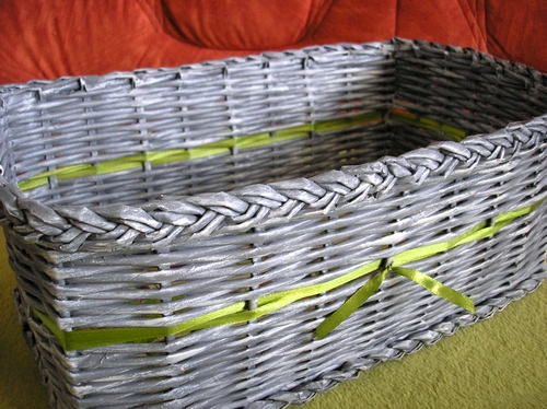 Košík (šedá + zelená)